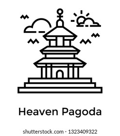 Heaven pagoda line icon design Heaven pagoda line icon design