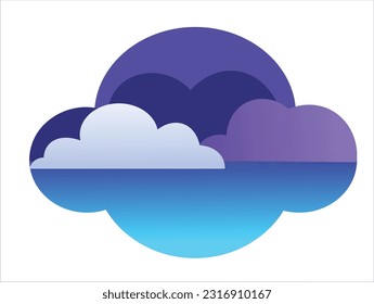 heaven Purple cloud logo vector 