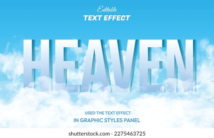 Heaven text effect with cloud background