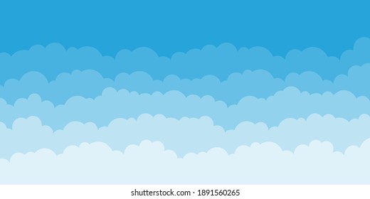 Heaven vector. Clouds on blue sky background. Abstract illustration