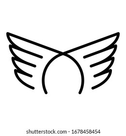 Heaven wings icon. Outline heaven wings vector icon for web design isolated on white background