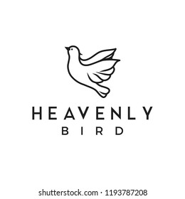 heavenly bird dove pigeon peace graphic logo design illustration