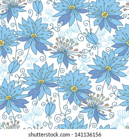Heavenly flowers seamless pattern background