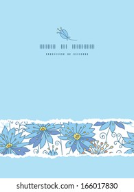 Heavenly flowers vertical torn seamless pattern background