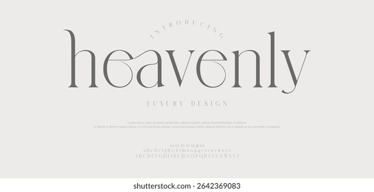 Heavenly Luxury wedding logo alphabet letters font. Typography luxury classic lettering serif fonts decorative vintage retro logos and number. vector illustration