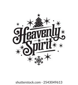 heavenly spirit typography t shirt design