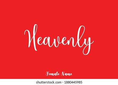 Nombre Celestial De La Mujer Típica Caligrafía Cursiva En Fondo Rojo