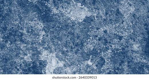 Heavily Textured Blue Design with a Mysterious Pale Central Impression

