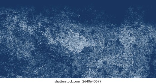 Heavily Textured Blue Design with a Mysterious Pale Central Impression

