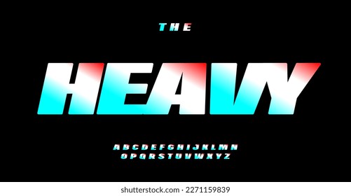 Heavy alphabet, fat font, bold sans serif italic letters, strong typeface for dynamic logo, power headline, automotive and sport typography, modern typographic design. Vector typeset