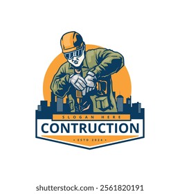 heavy aquipment construction logo artwork