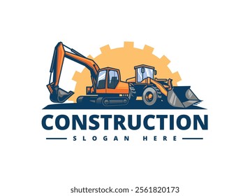 heavy aquipment construction logo design