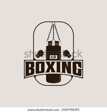 heavy bag boxing logo vector vintage illustration template icons, stamp boxing sign or symbol