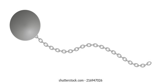 Heavy Ball With Long Chain, Vector, Isolated