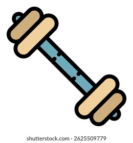 Ícone de sino de barra pesado. Contorno pesado barbell ícone vetor cor plana isolado