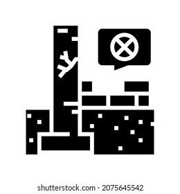 heavy below grade foundations glyph icon vector. heavy below grade foundations sign. isolated contour symbol black illustration