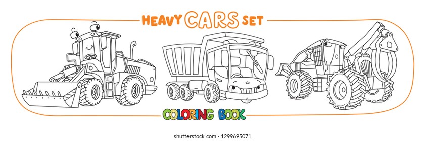 Heavy big cars transport coloring book set