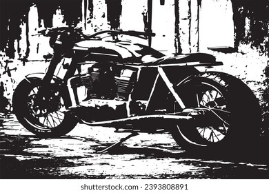 heavy bike black texture in grunge style for background, vector black texture on white background