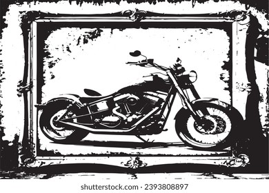 heavy bike black texture in grunge style for background, vector black texture on white background