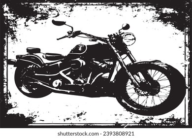heavy bike black texture in grunge style for background, vector black texture on white background