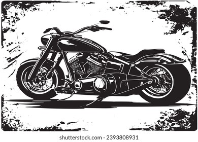heavy bike black texture in grunge style for background, vector black texture on white background