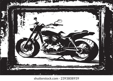 heavy bike black texture in grunge style for background, vector black texture on white background