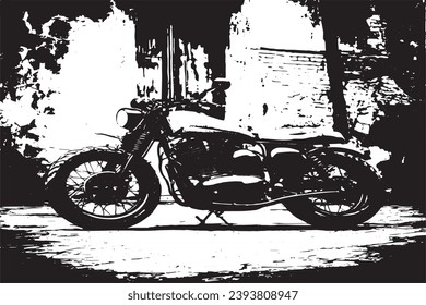 heavy bike black texture in grunge style for background, vector black texture on white background