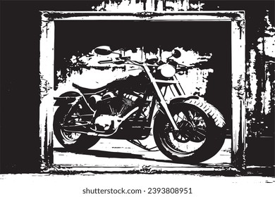 heavy bike black texture in grunge style for background, vector black texture on white background