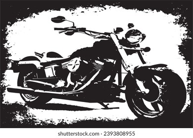 heavy bike black texture in grunge style for background, vector black texture on white background