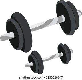 Heavy black dumbbells, illustration, vector on a white background.