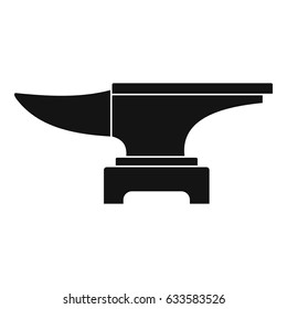 Heavy black metal anvil icon in simple style isolated vector ill