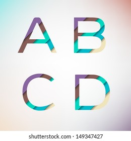 Heavy Bold Colorful Letters A B C D. A letter, B letter, C letter, D letter