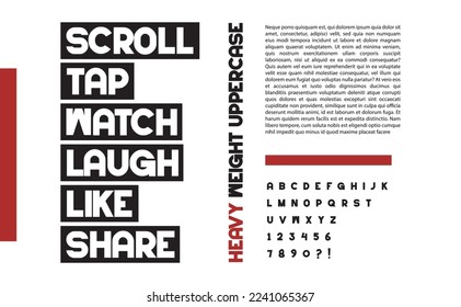 Heavy bold typography. Grunge uppercase alphabet stylish. Vector illustration