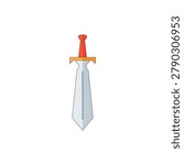 Heavy Broad Blade Medieval Fantasy Sword Vector Illustration