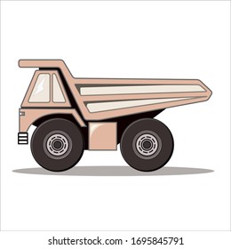 heavy brown mining truck vector