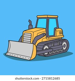 trator trator trator trator de escavadeira pesado ícone de ilustração para o local de construção de limpeza de terraplenagem e máquinas industriais.
