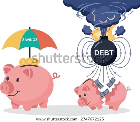 The Heavy Burden of Debt vs Financial Freedom
Comparison Between Savings and Financial Liabilities
Managing Debt Pressure on Personal Economy