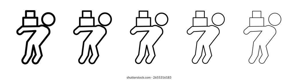 Heavy burden icon filled flat sign concept for web design.