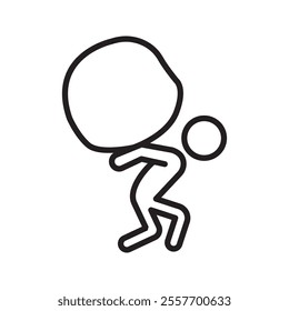 Heavy burden icon Thin line art collection