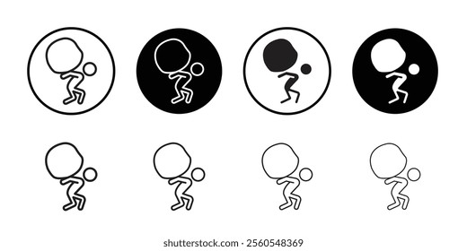 Heavy burden icon Thin line flat illustration