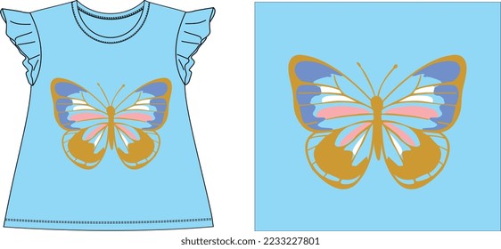 heavy butterfly. t shirt graphic design vector illustration \