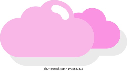 Heavy clouds full of rain, icon illustration, vector on white background