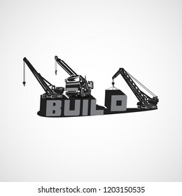 Heavy construction loading equipment, truck mounted crane, crawler boom crane and pipelayer.