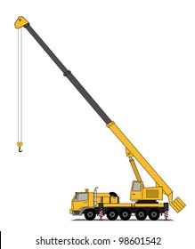 Heavy crane truck vector