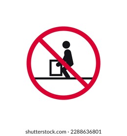 Heavy do not lift prohibited sign, forbidden modern round sticker, vector illustration.