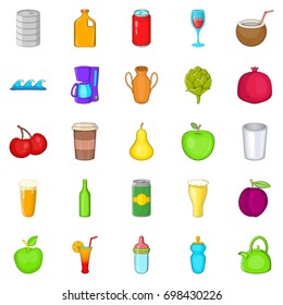 Heavy drinking icons set. Cartoon set of 25 heavy drinking vector icons for web isolated on white background