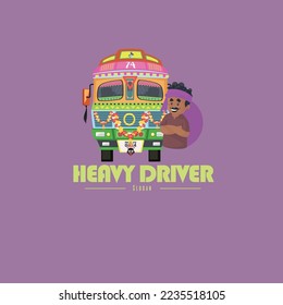 Heavy driver vector mascot logo template.