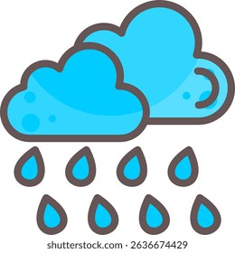 Heavy Drizzle Filled Style Icon Design