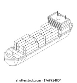 Heavy Dry Cargo Ship Bulk Carrier Stock Vector (Royalty Free ...