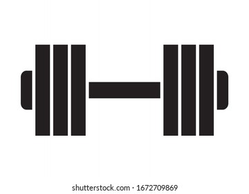 Heavy dumbbell or dumbells weight training equipment flat vector icon for exercise apps and websites